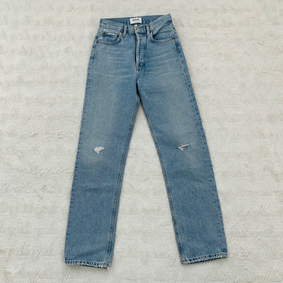 Worn once AGOLDE 90s high rise pinch waist jeans in Flashback - Picture 3 of 6